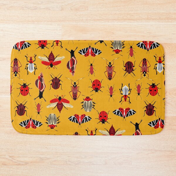 Item preview, red bugs on yellow designed and sold by kobyakov.