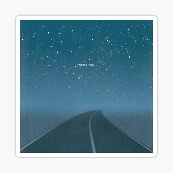 On the Road, Jack Kerouac Literary Art for Readers and Writers. Sticker