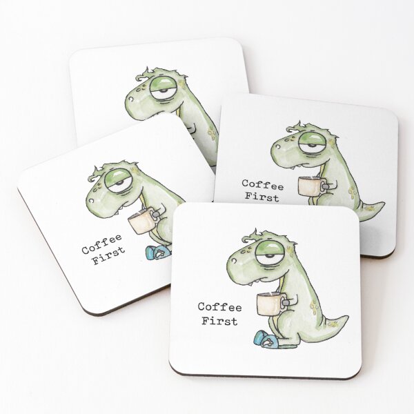Item preview, Coffee First (Dinosaur) designed and sold by Anna Fok.