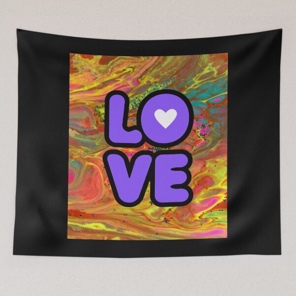 Item preview, LOVE Hippy Style Bright Color Graphic Design designed and sold by EarthArtDesigns.