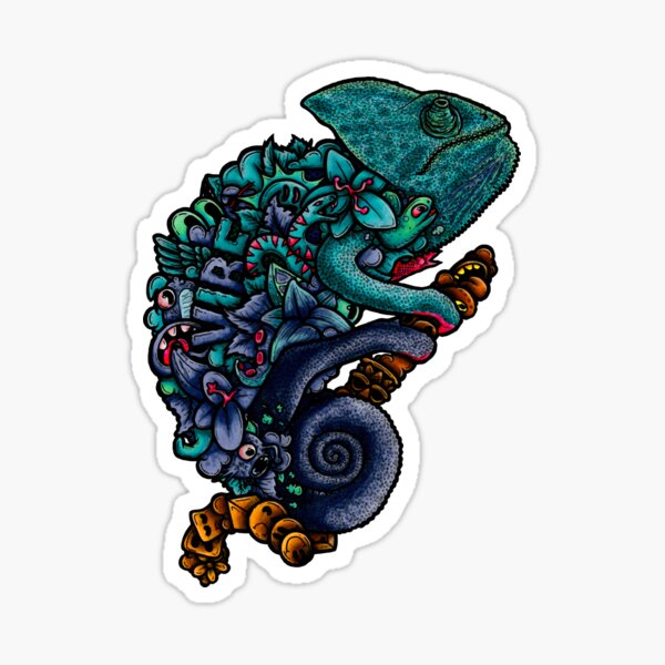 Chamäleon-Gekritzel-Aufkleber von barto_artt. Sticker