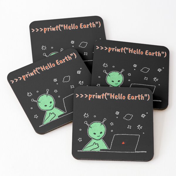 Item preview, Hello Earth Alien Programming in Python - Geeky Alien Coder designed and sold by IrinchiDE.