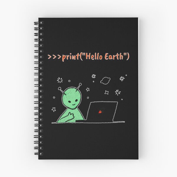 Item preview, Hello Earth Alien Programming in Python - Geeky Alien Coder designed and sold by IrinchiDE.