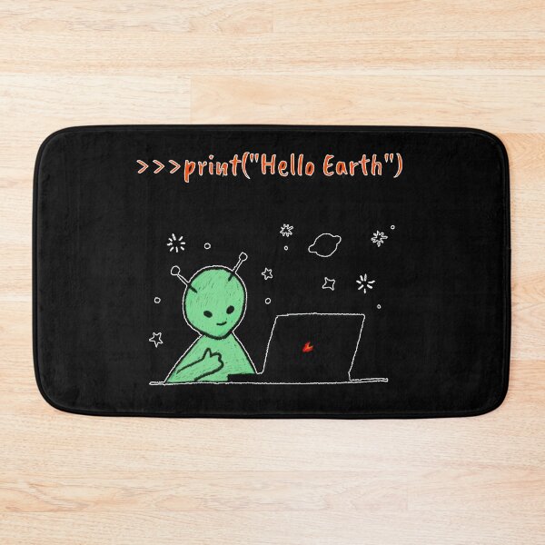 Item preview, Hello Earth Alien Programming in Python - Geeky Alien Coder designed and sold by IrinchiDE.