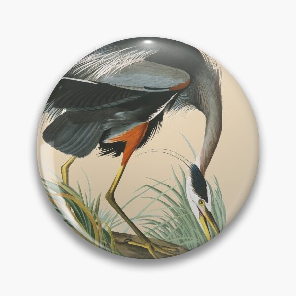 Item preview, Great blue Heron / Birds of America / Vintage watercolour birds / isolated / beige background  designed and sold by wild.geranium.design.