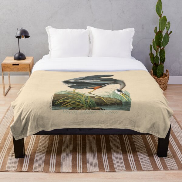 Item preview, Great blue Heron / Birds of America / Vintage watercolour birds / isolated / beige background  designed and sold by wild.geranium.design.
