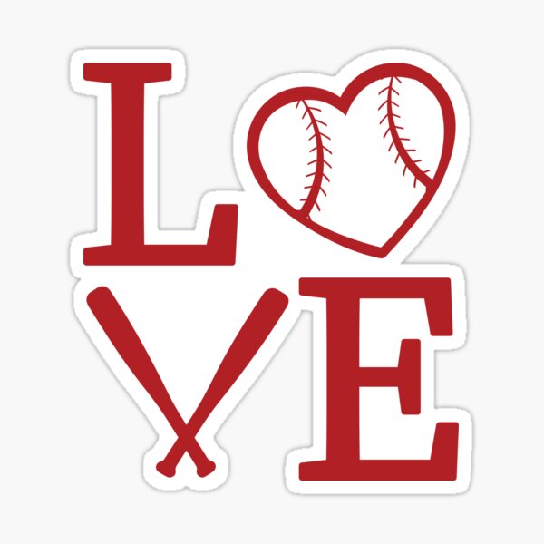Love Baseball Sticker
