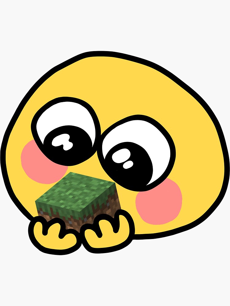 "emoji minecraft grass block" Sticker by kylieso Redbubble