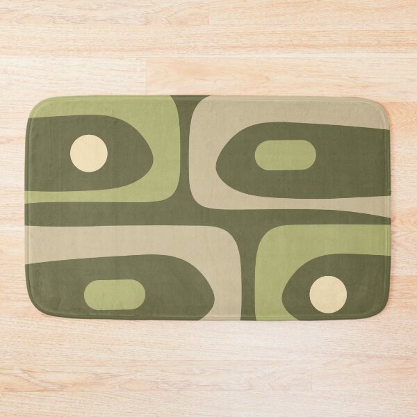 Item preview, Mid-Century Modern Piquet Minimalist Abstract Olive Green and Muted Beige  designed and sold by kierkegaard.