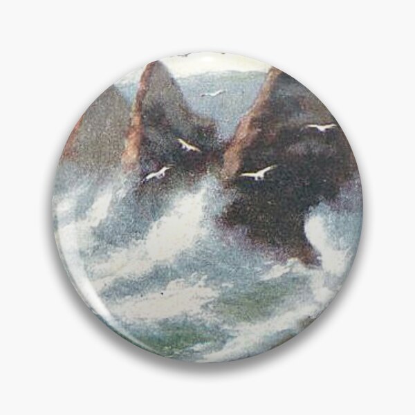 Item preview, Vintage Illustration of rough sea at the Stacks of Duncansby, Wick designed and sold by yourscotland.