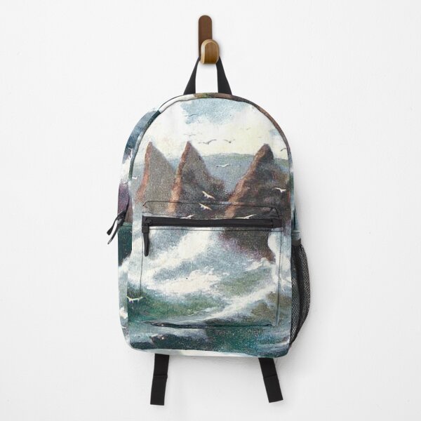 Item preview, Vintage Illustration of rough sea at the Stacks of Duncansby, Wick designed and sold by yourscotland.