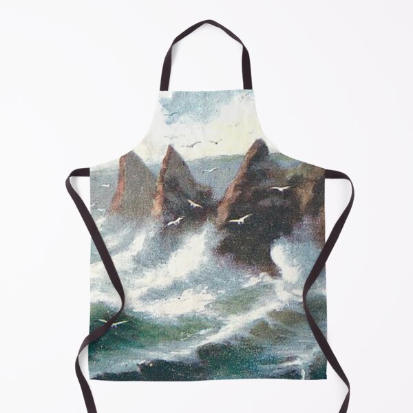 Item preview, Vintage Illustration of rough sea at the Stacks of Duncansby, Wick designed and sold by yourscotland.