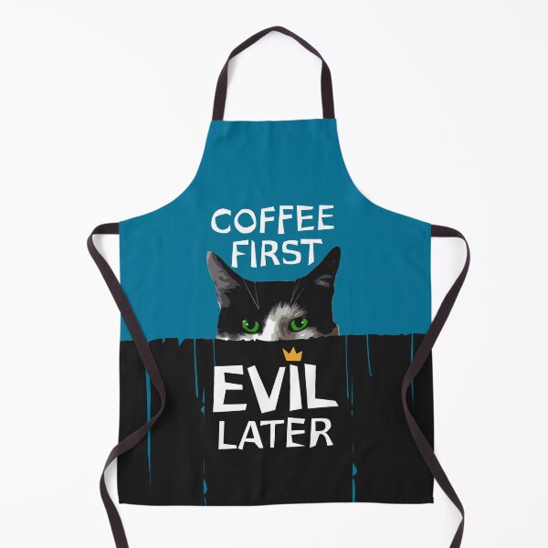 Item preview, Coffee First, Evil Later Cat designed and sold by iscaStudioArt.