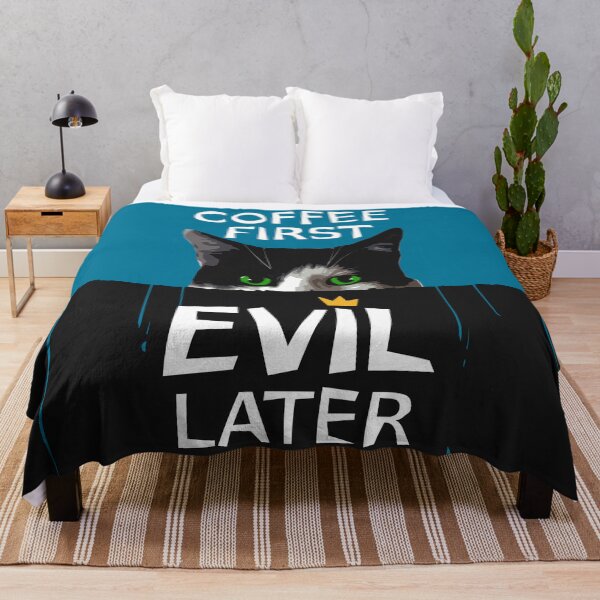 Item preview, Coffee First, Evil Later Cat designed and sold by iscaStudioArt.