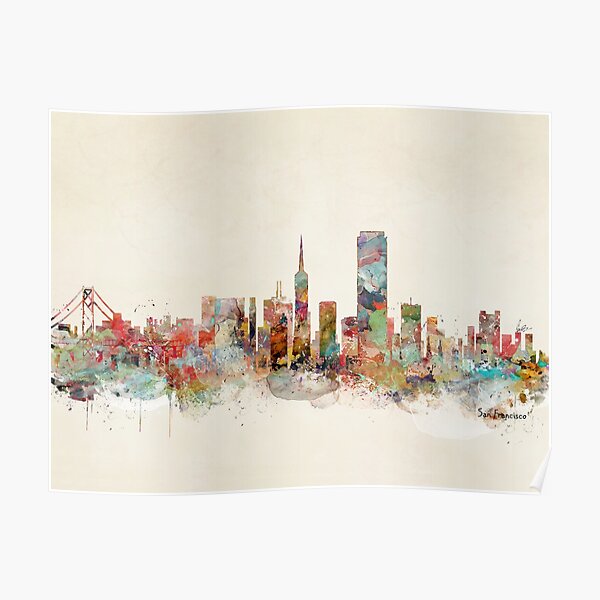 "san francisco california skyline" Poster for Sale by brib Redbubble
