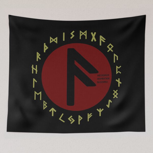 Aperçu de l'œuvre Symbole de Rune Ansuz Futhark rouge créée et vendue par Depic Spirit.