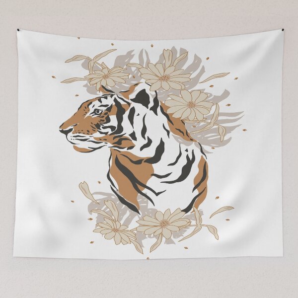 Item preview, Jungle Flowers Royal Tiger designed and sold by TheWildFlix.