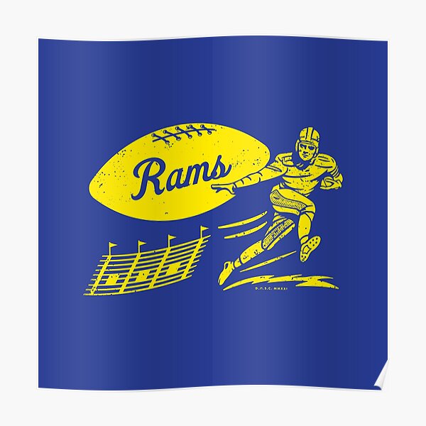 Vintage 1959 LA Rams Memorabilia Wall Art Gift, Pro Football Yearbook Cover  Art Poster