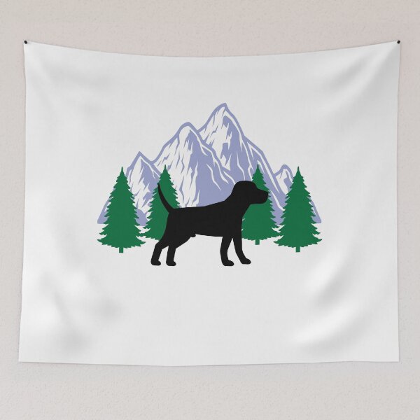 Item preview, beagle dog silhouette mountain tree christmas designed and sold by alaechamlal.