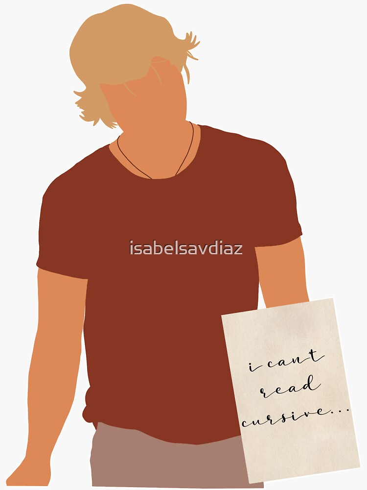 "outer banks I can’t read cursive " Sticker for Sale by isabelsavdiaz