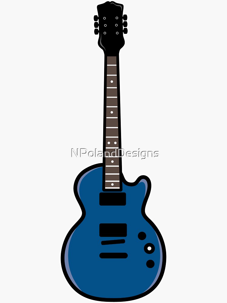 Sticker for Sale mit Blauer Gitarren-Aufkleber von NPolandDesigns