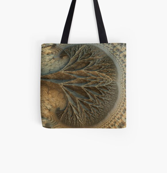 Stone Tree Fractal All Over Print Tote Bag