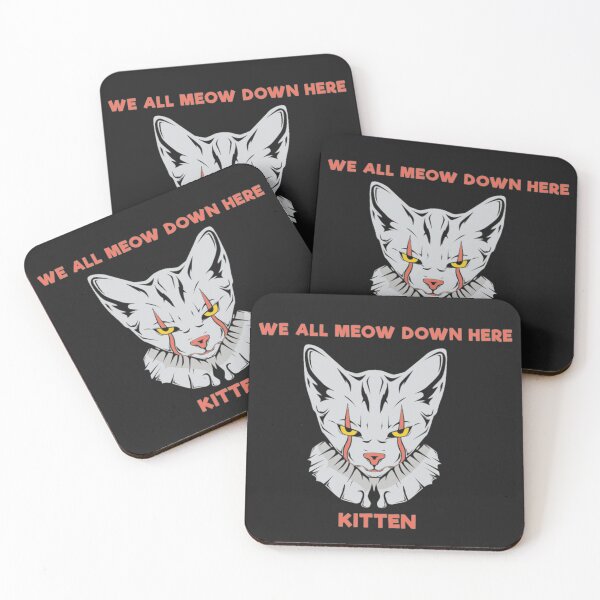 Item preview, We All Meow Down Here I Cat Kitty Clown Horror designed and sold by StarcyWol.