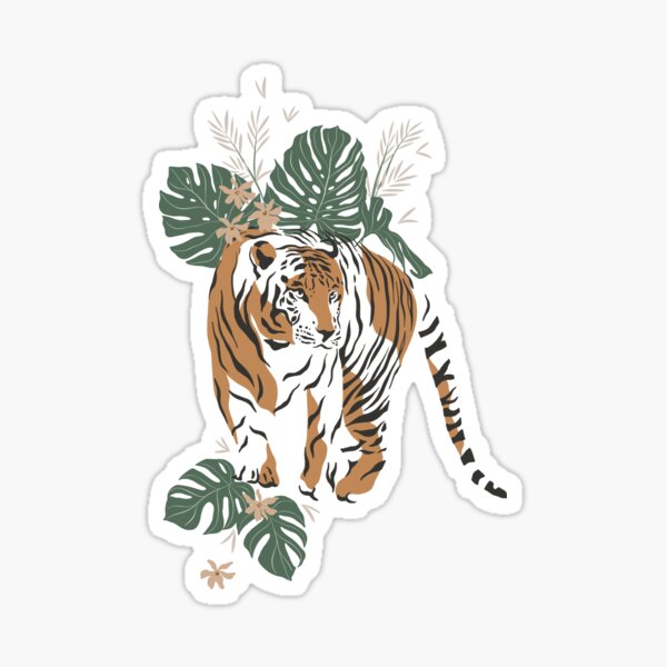 Vista previa del artículo con la obra «Rayas curiosas del tigre de la jungla», diseñado y vendido por TheWildFlix.