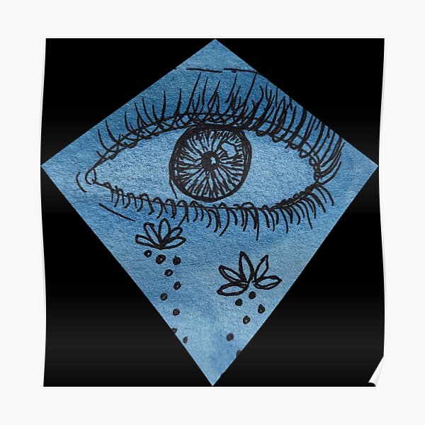 "Blue allseeing eye watercolor " Poster by suzyrose888 Redbubble