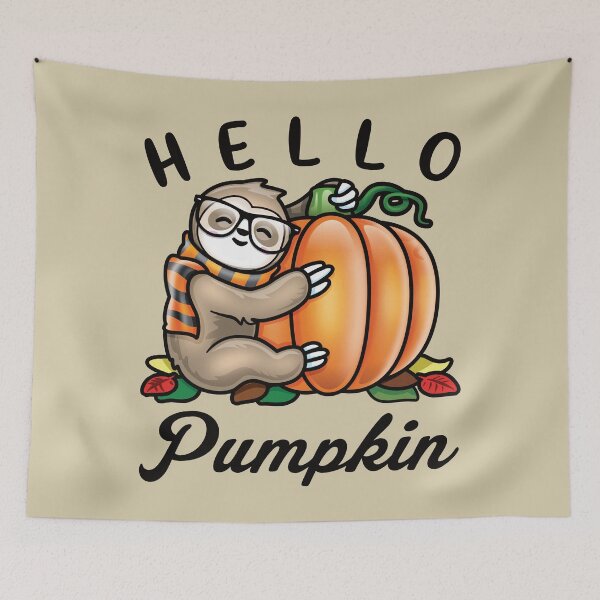 Item preview, Hello Pumpkin - Cute Fall Sloth designed and sold by pablomendoza.