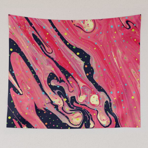 Item preview, Artsy Pink Vivid Retro Marbling with Sparkles designed and sold by DaughterofYah.