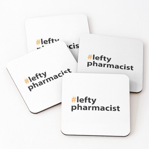 Artikelvorschau, Tag der Linkshänder mit Lefty Pharmacist Black Text Base entworfen und verkauft von Babadollcraft.