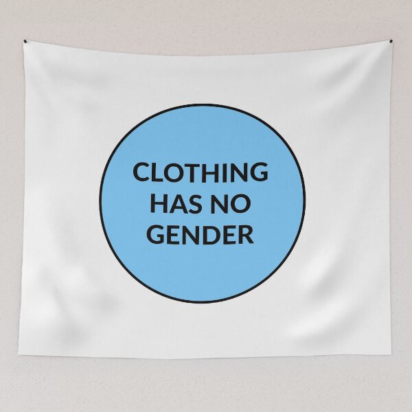 Item preview, CLOTHING HAS NO GENDER blue - feminist parents designed and sold by Inspirationmotivation.