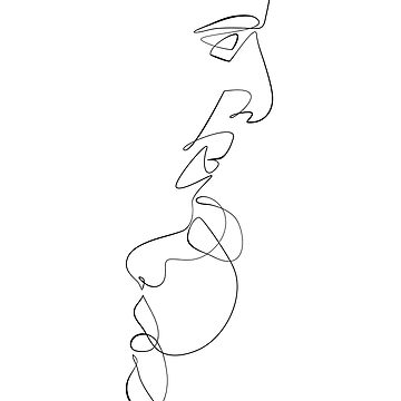 Unconditional Love Abstract One Line Faces | Art Board Print