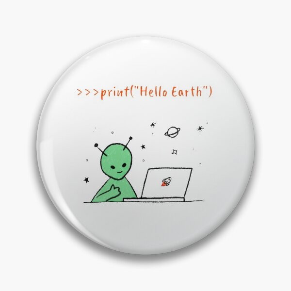Item preview, Programación de Hello Earth Alien en Python - Geeky Alien Coder White designed and sold by IrinchiDE.