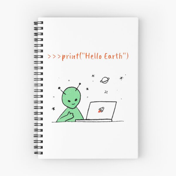 Item preview, Hello Earth Alien Programming in Python - Geeky Alien Coder White designed and sold by IrinchiDE.
