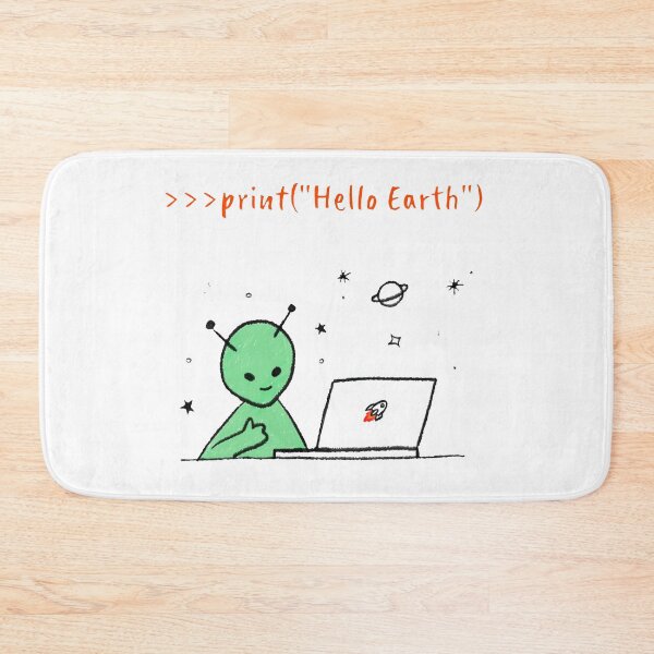 Item preview, Hello Earth Alien Programming in Python - Geeky Alien Coder White designed and sold by IrinchiDE.