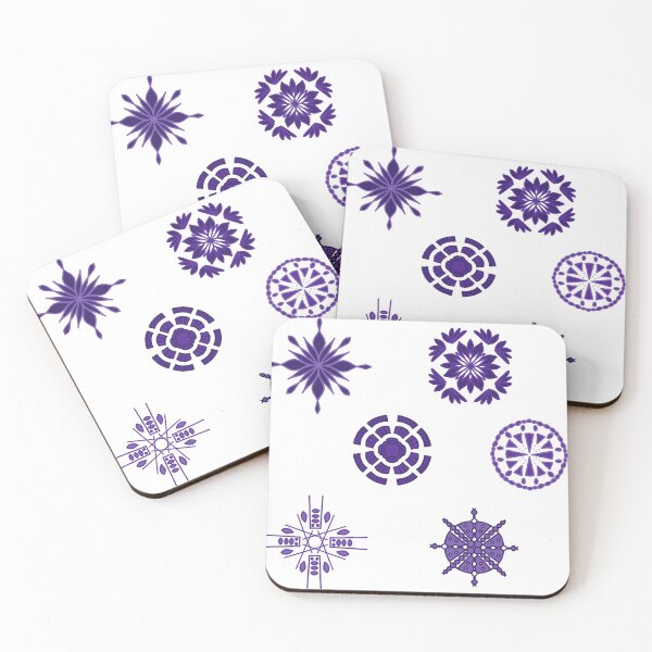 Item preview, Abstract Purple Flower White Circles Set designed and sold by Mghoward19.