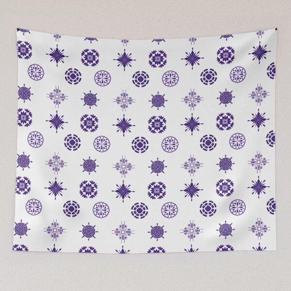 Item preview, Abstract Purple Flower White Circles Set designed and sold by Mghoward19.