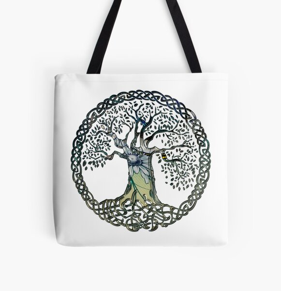 Celtic Knot Tree of Life Embroidered Heavy Canvas Tote Bag Gusseted Gr –  Thistle & Stitch