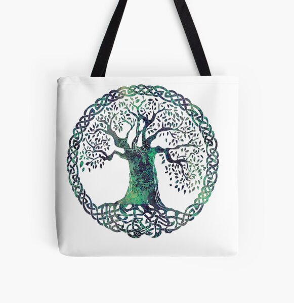 Celtic Knot Tree of Life Embroidered Heavy Canvas Tote Bag Gusseted Gr –  Thistle & Stitch