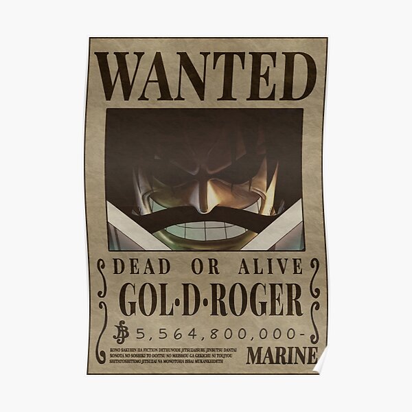 Wanted Gold Roger Posters Redbubble