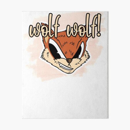 Wolf Cartoon Animal Head T-Shirt Art Board Print