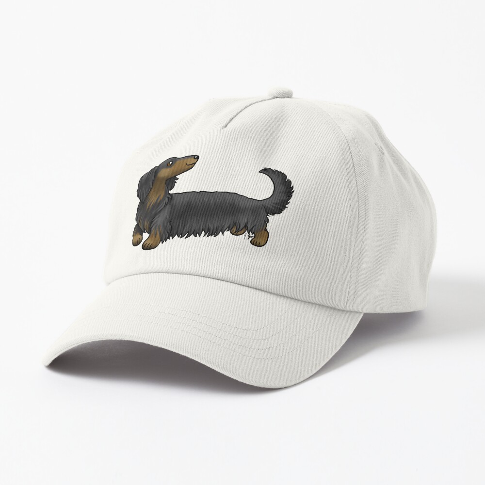 Long Haired Dachshund - Black and Tan Cap
