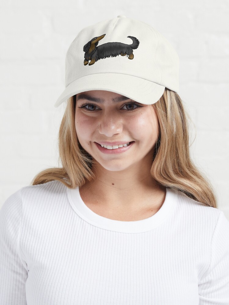Alternate view of Long Haired Dachshund - Black and Tan Cap