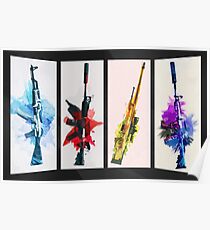 CS:GO Watercolor weapons v2 Poster