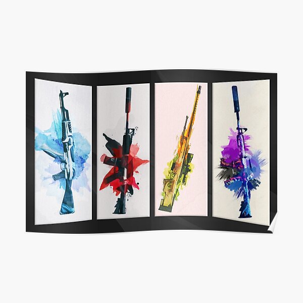 CS: GO Watercolour armas v2 Póster