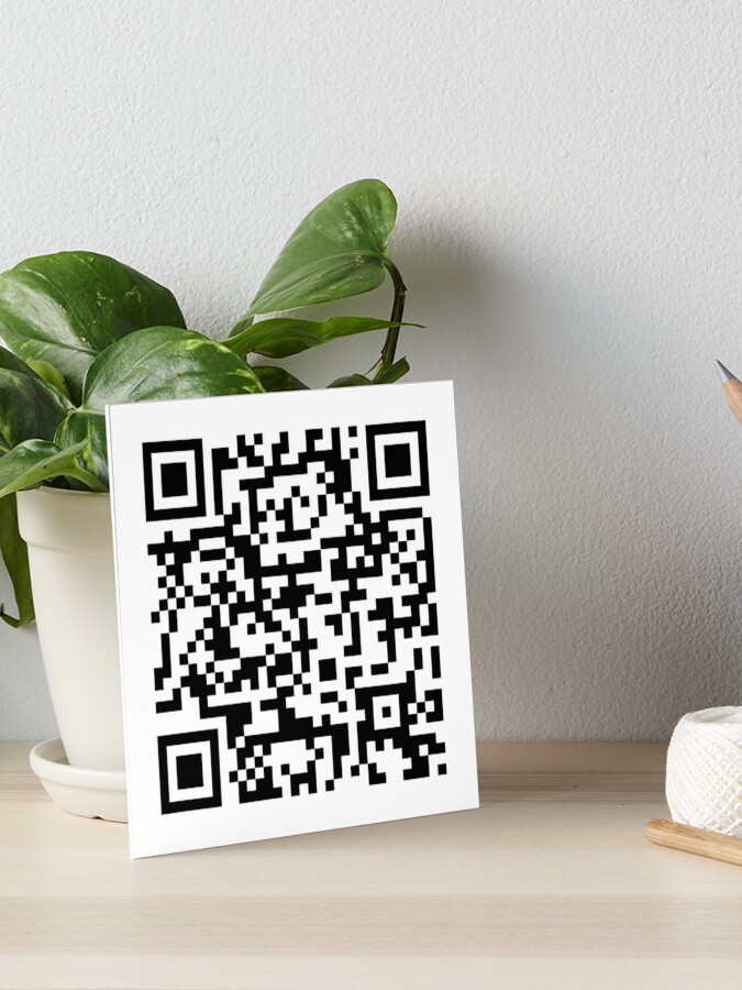 Free STUFF Prank Rick roll  video never gonna give you up QR code  Art Board Print for Sale by rednumberone