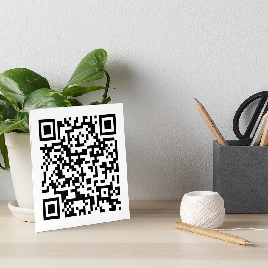 Rick Roll funny prank Video link readable QR Code 3x3 pattern white  fuchsia Magnet for Sale by rednumberone