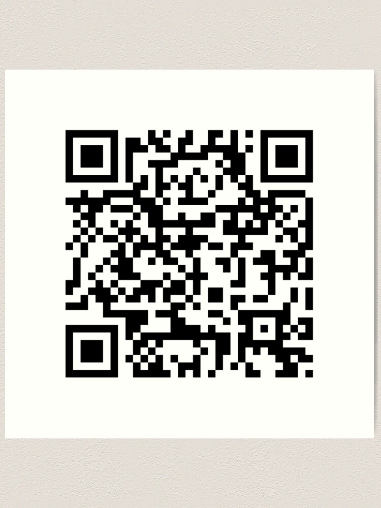 Rick Roll Link QR Code Art Print for Sale by magsdesigns